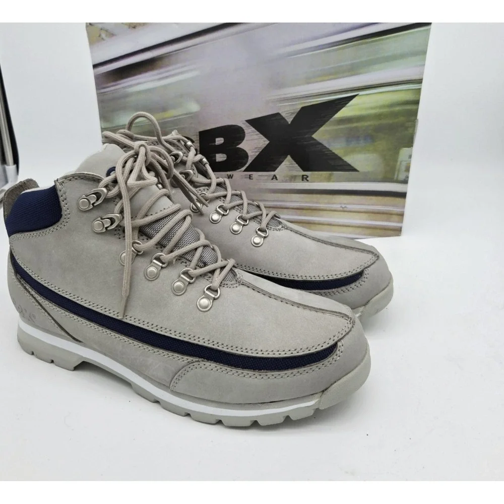 GBX Y2K Euro Style High Top Boots Mens  11M  Leather Comfort Tech Gray